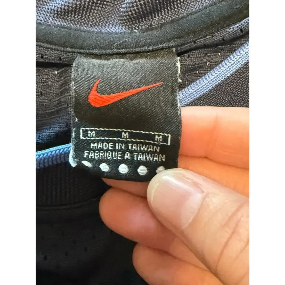 Men's Vintage Y2K Nike Navy Mesh Ringer Shirt - Size M